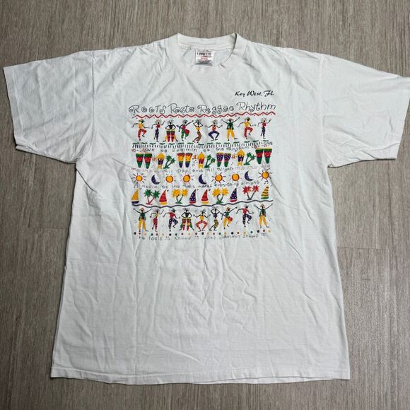 Oneita Other - Vintage 90s Singe Stitch Oneita Shirt USA Rasta Reggae Key West Florida XL